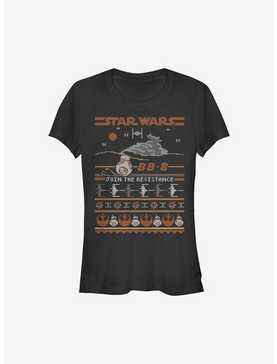 Star Wars BB-8 Resistance Ugly Christmas Pattern Sweater Girls T-Shirt, , hi-res