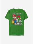 Super Mario All I Want Are Video Games Holiday T-Shirt, KELLY, hi-res