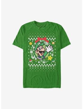 Super Mario Luigi Wreath Christmas Sweater T-Shirt, KELLY, hi-res