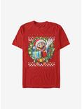 Super Mario Mario Holiday Wreath T-Shirt, RED, hi-res