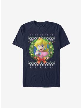 Super Mario Peach Holiday Wreath T-Shirt, , hi-res