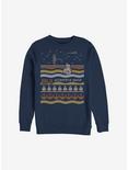 Star Wars Episode VII The Force Awakens Astromech Droid Ugly Christmas Sweater Sweatshirt, NAVY, hi-res