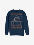 Star Wars Episode VII The Force Awakens BB-8 Resistance Ugly Christmas Sweater Sweatshirt, NAVY, hi-res