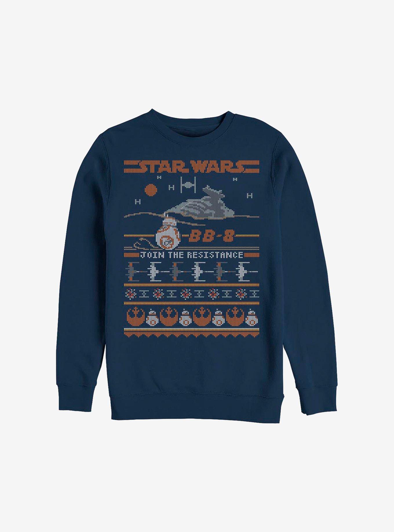 Star Wars Episode VII The Force Awakens BB-8 Resistance Ugly Christmas Sweater Sweatshirt, , hi-res