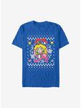 Super Mario Princess Wreath Christmas Sweater T-Shirt, ROYAL, hi-res