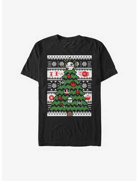 Star Wars Galactic Tree Christmas Pattern T-Shirt, , hi-res
