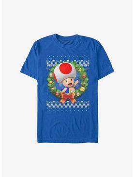 Super Mario Toad Holiday Wreath T-Shirt, , hi-res