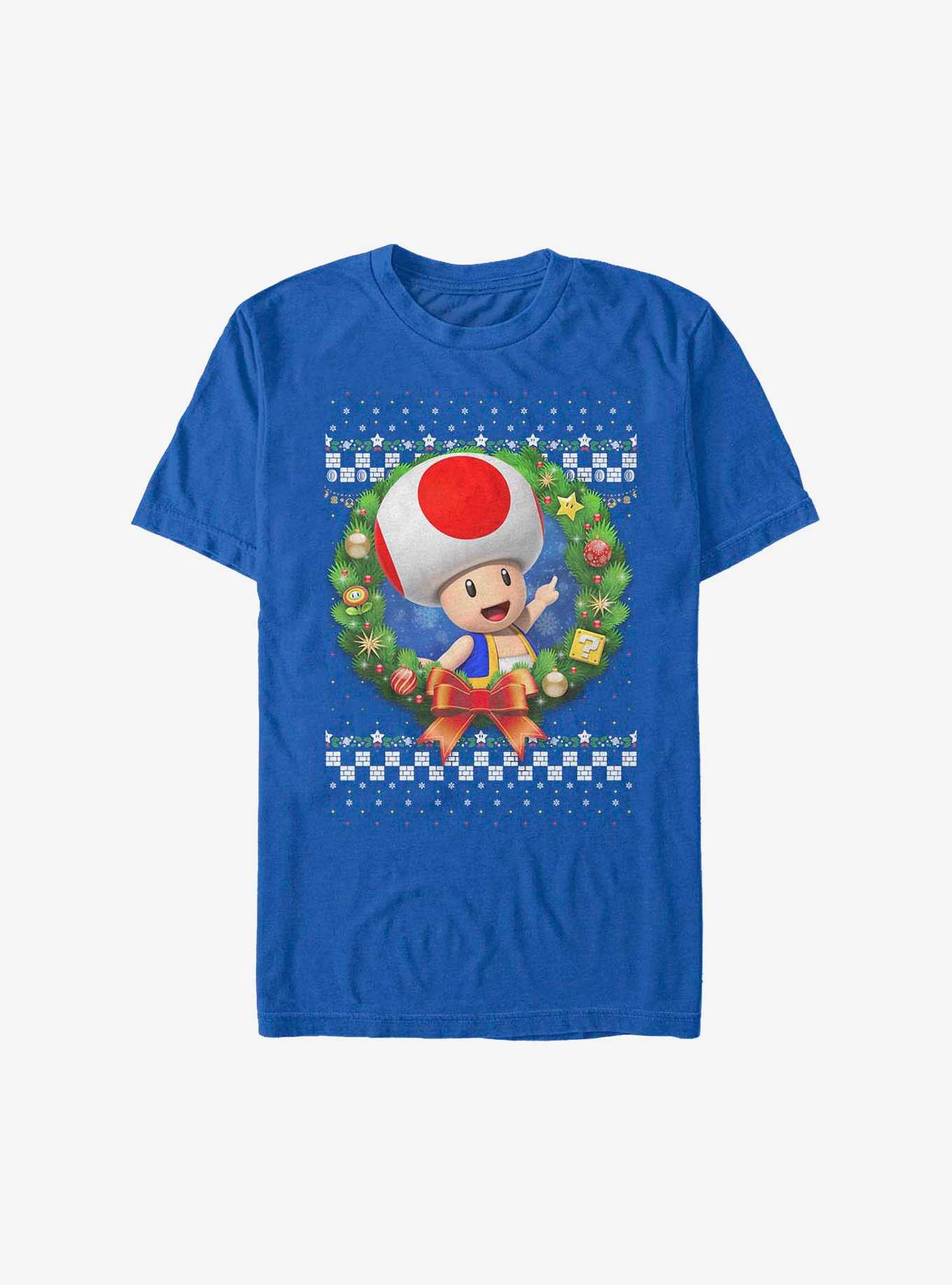 Super Mario Toad Holiday Wreath T-Shirt, , hi-res