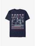 Star Wars Holiday Face Off Ugly Christmas Sweater T-Shirt, NAVY, hi-res