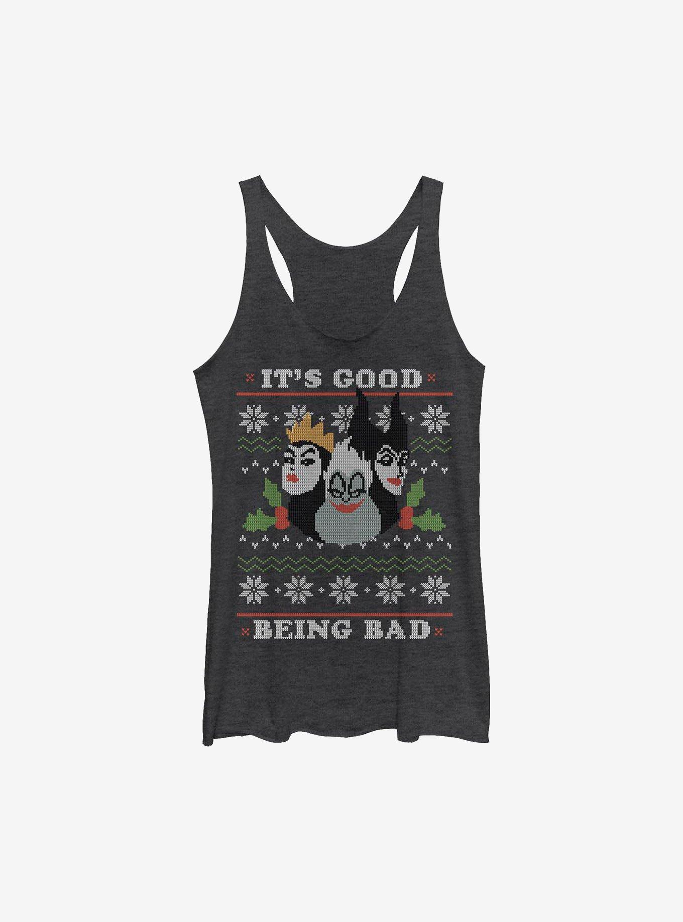 Disney Villains It's Good Being Bad Holiday Girls Tank, BLK HTR, hi-res