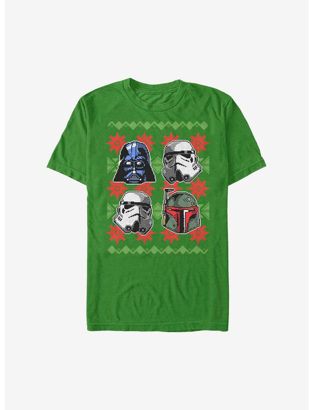 Star Wars Holiday Faces Christmas Pattern T-Shirt, KELLY, hi-res