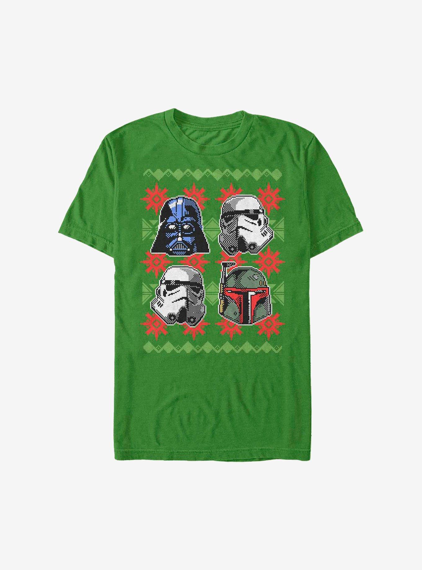 Star Wars Holiday Faces Christmas Pattern T-Shirt, KELLY, hi-res