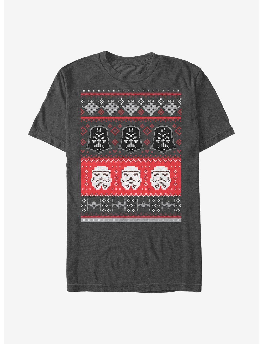 Star Wars Holiday Helmet Christmas Pattern T-Shirt, CHAR HTR, hi-res