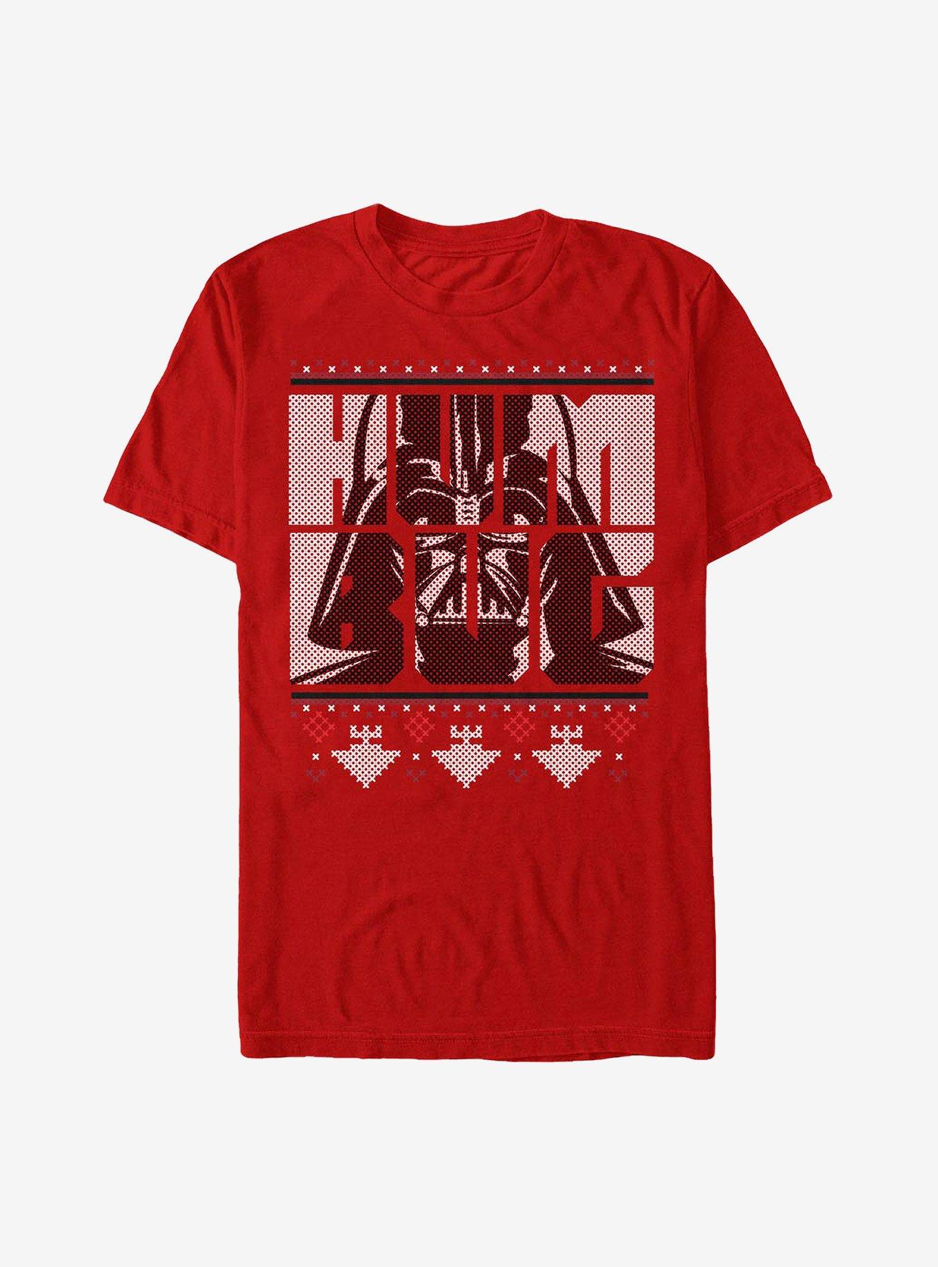 Star Wars Humbug Vader Christmas Pattern T-Shirt, CARDINAL, hi-res
