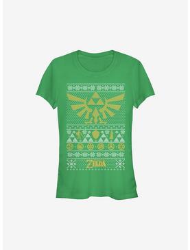 Nintendo The Legend Of Zelda Legends Ugly Christmas Sweater Girls T-Shirt, , hi-res