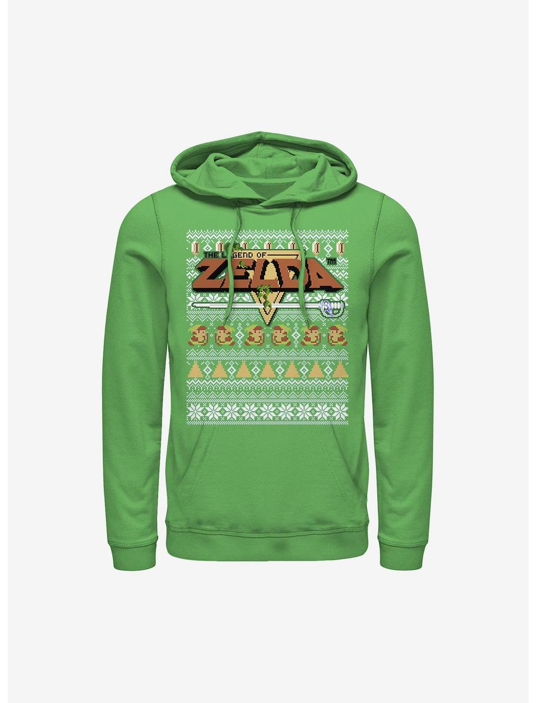 Nintendo The Legend Of Zelda Right Forces Ugly Christmas Sweater Hoodie, KELLY, hi-res
