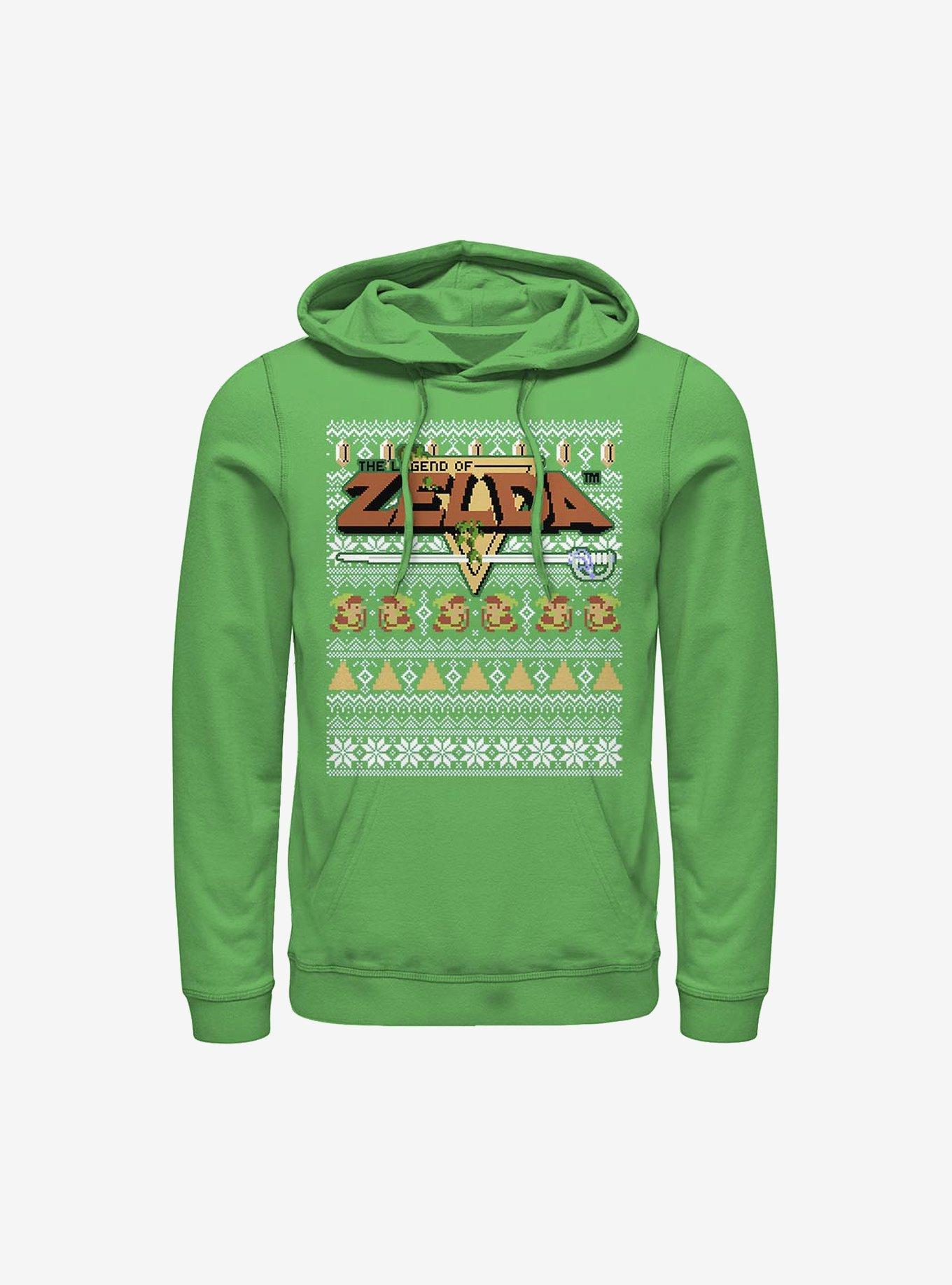 Nintendo The Legend Of Zelda Right Forces Ugly Christmas Sweater Hoodie, KELLY, hi-res