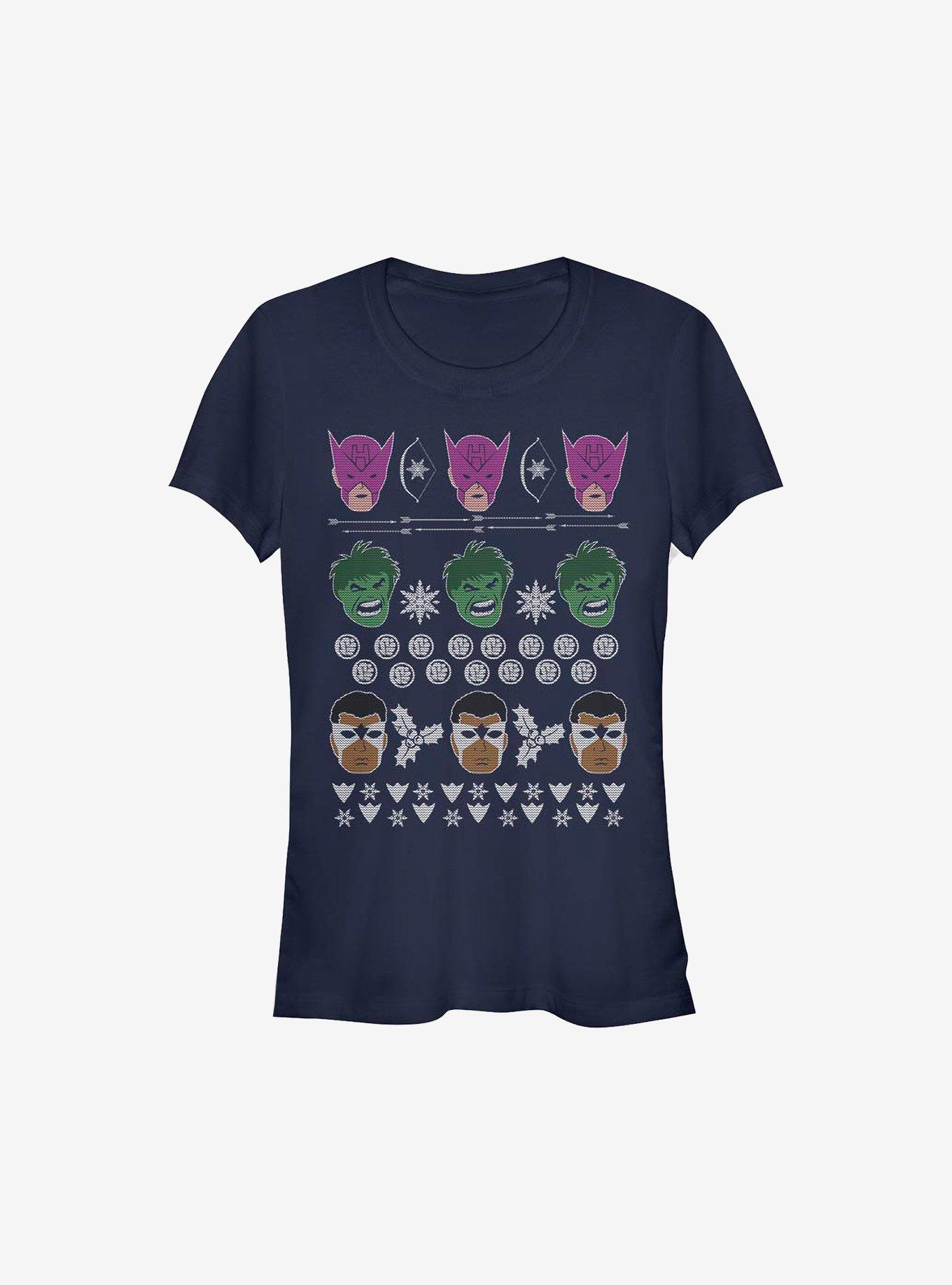 Marvel Avengers Sweater Christmas Girls T-Shirt, NAVY, hi-res