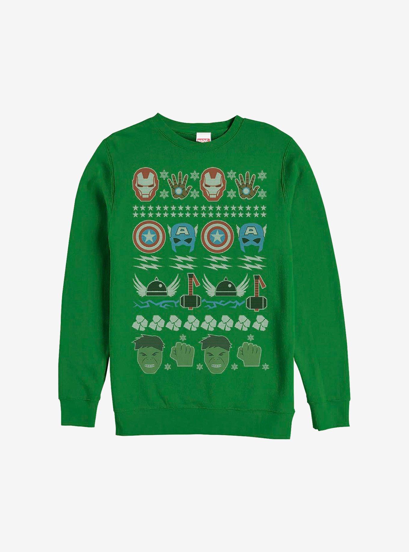 Marvel Avengers Ugly Christmas Sweater Sweatshirt, KELLY, hi-res