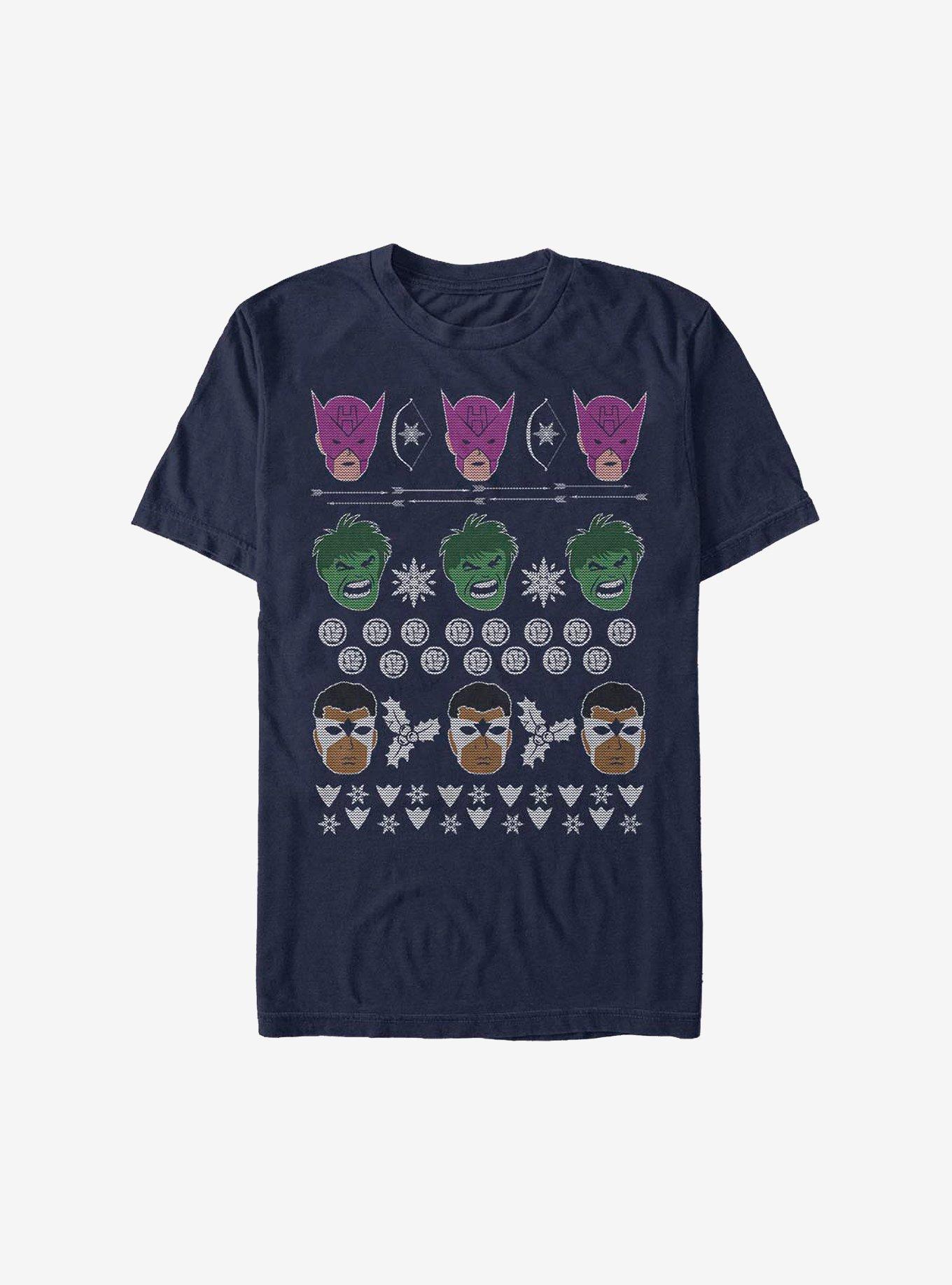 Marvel Avengers Christmas Pattern T-Shirt