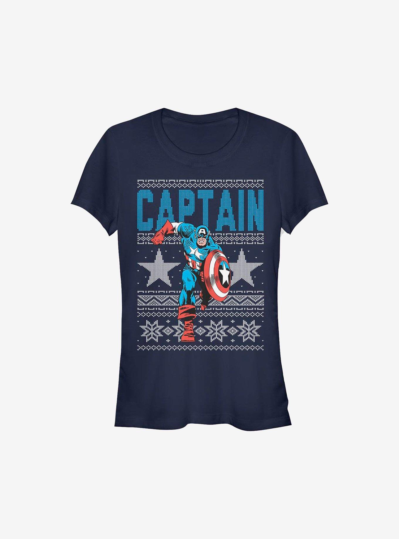 Marvel Captain America Ugly Christmas Sweater Girls T-Shirt, , hi-res