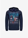 Marvel Captain America Ugly Holiday Sweater Hoodie, NAVY, hi-res