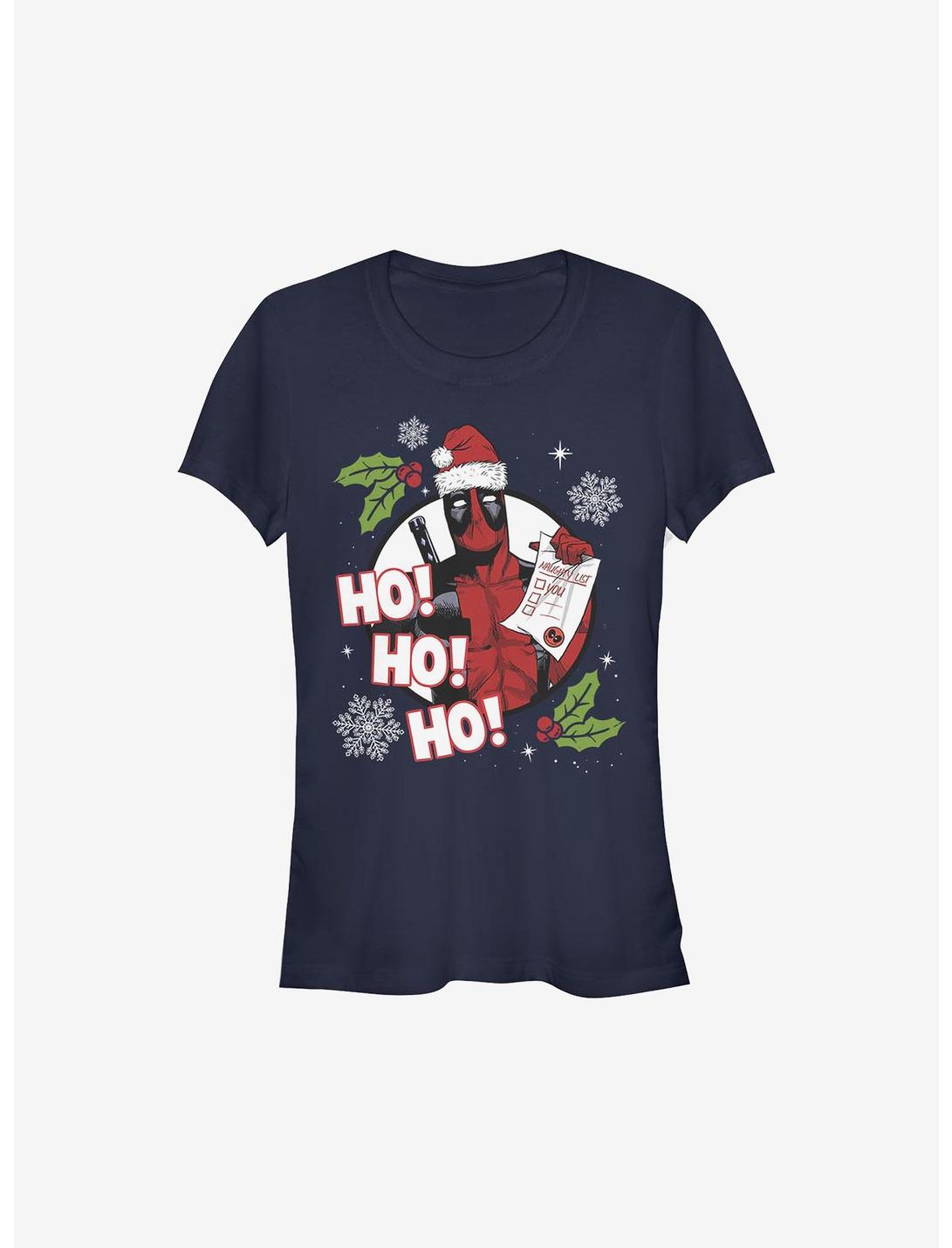 Marvel Deadpool Naughty List Christmas Girls T-Shirt, NAVY, hi-res