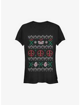 Marvel Deadpool Ugly Christmas Sweater Girls T-Shirt, , hi-res