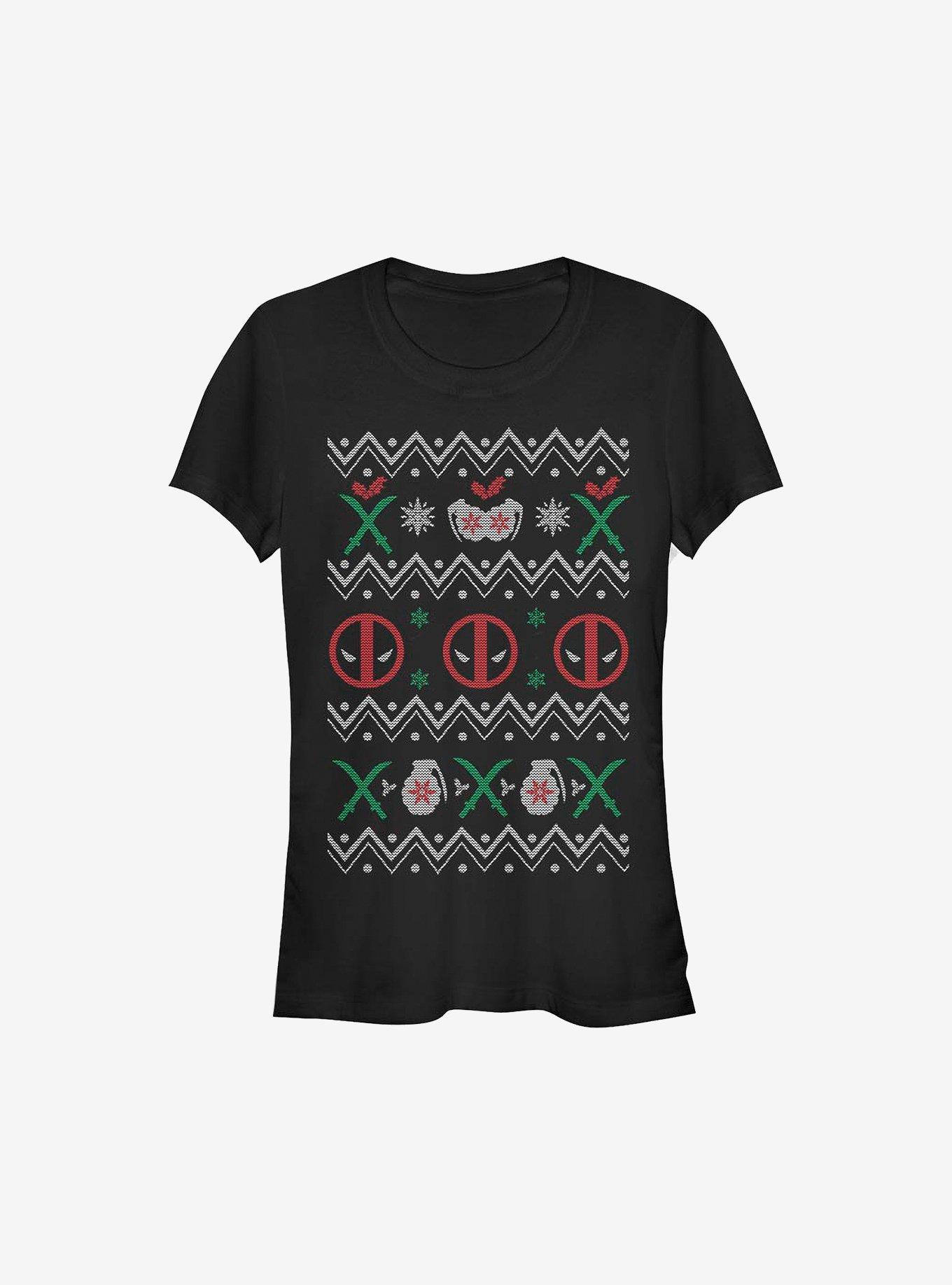 Marvel Deadpool Ugly Christmas Sweater Girls T-Shirt, , hi-res