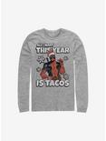 Marvel Deadpool All I Want Is Tacos Holiday Long-Sleeve T-Shirt, ATH HTR, hi-res