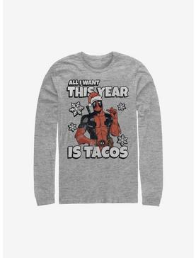 Marvel Deadpool All I Want Is Tacos Holiday Long-Sleeve T-Shirt, , hi-res