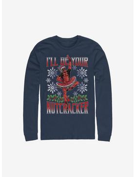 Marvel Deadpool Nutcracker Holiday Long-Sleeve T-Shirt, NAVY, hi-res
