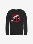 Marvel Deadpool Santa Hat Christmas Long-Sleeve T-Shirt, BLACK, hi-res