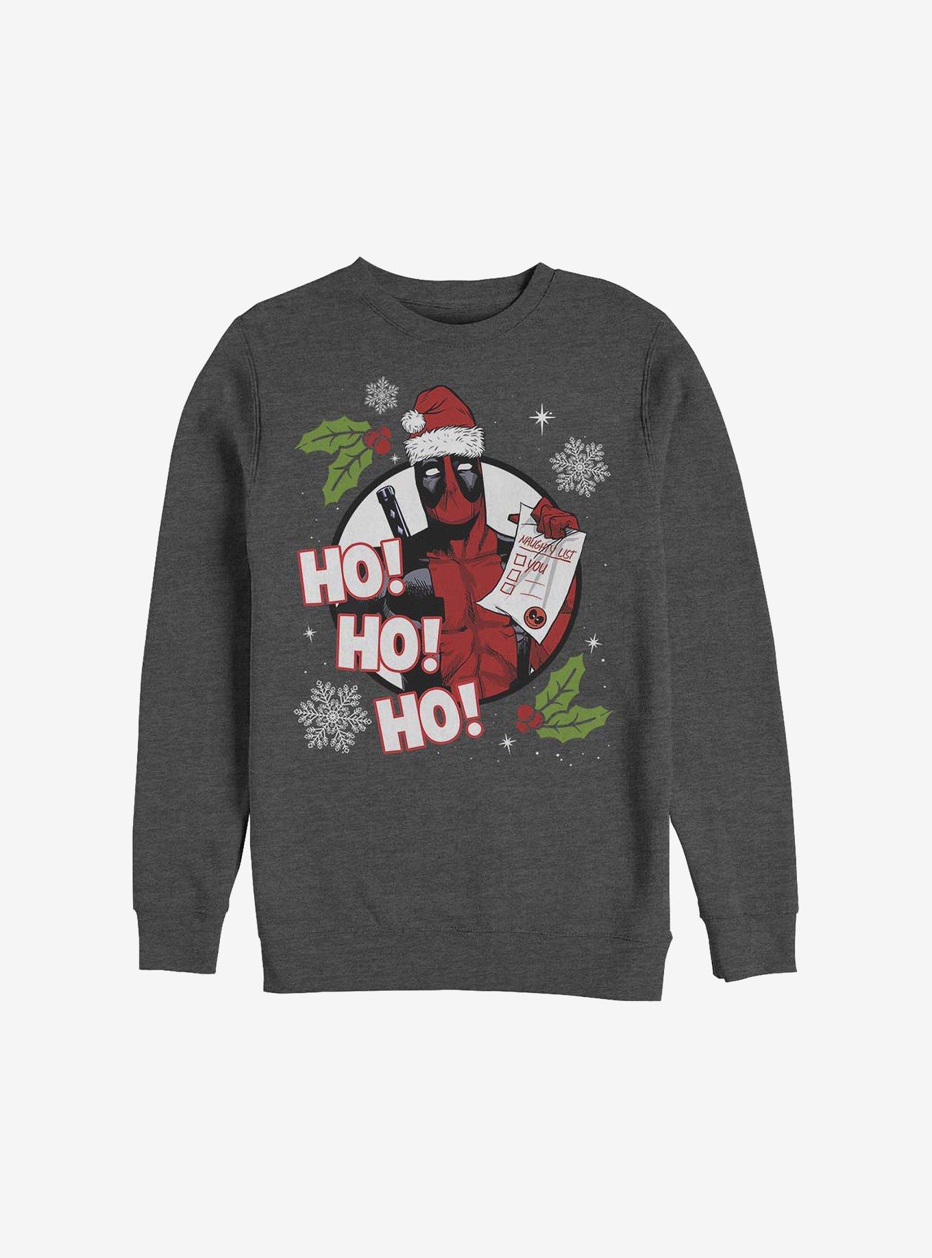 Marvel Deadpool Naughty List Sweatshirt, CHAR HTR, hi-res