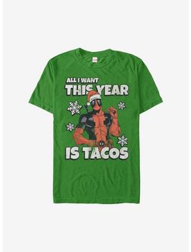 Marvel Deadpool All I Want Is Tacos Holiday T-Shirt, KELLY, hi-res