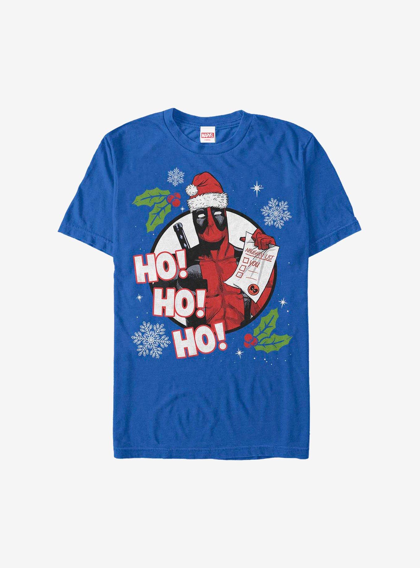 Marvel Deadpool Naughty List Holiday T-Shirt, ROYAL, hi-res