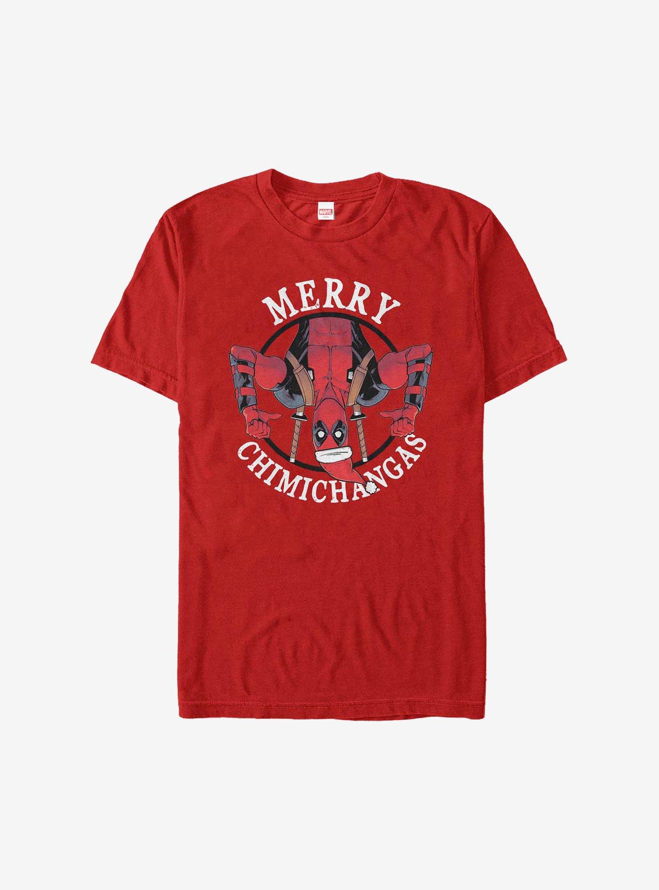 Marvel Deadpool Merry Chimichangas Holiday T-Shirt, RED, hi-res