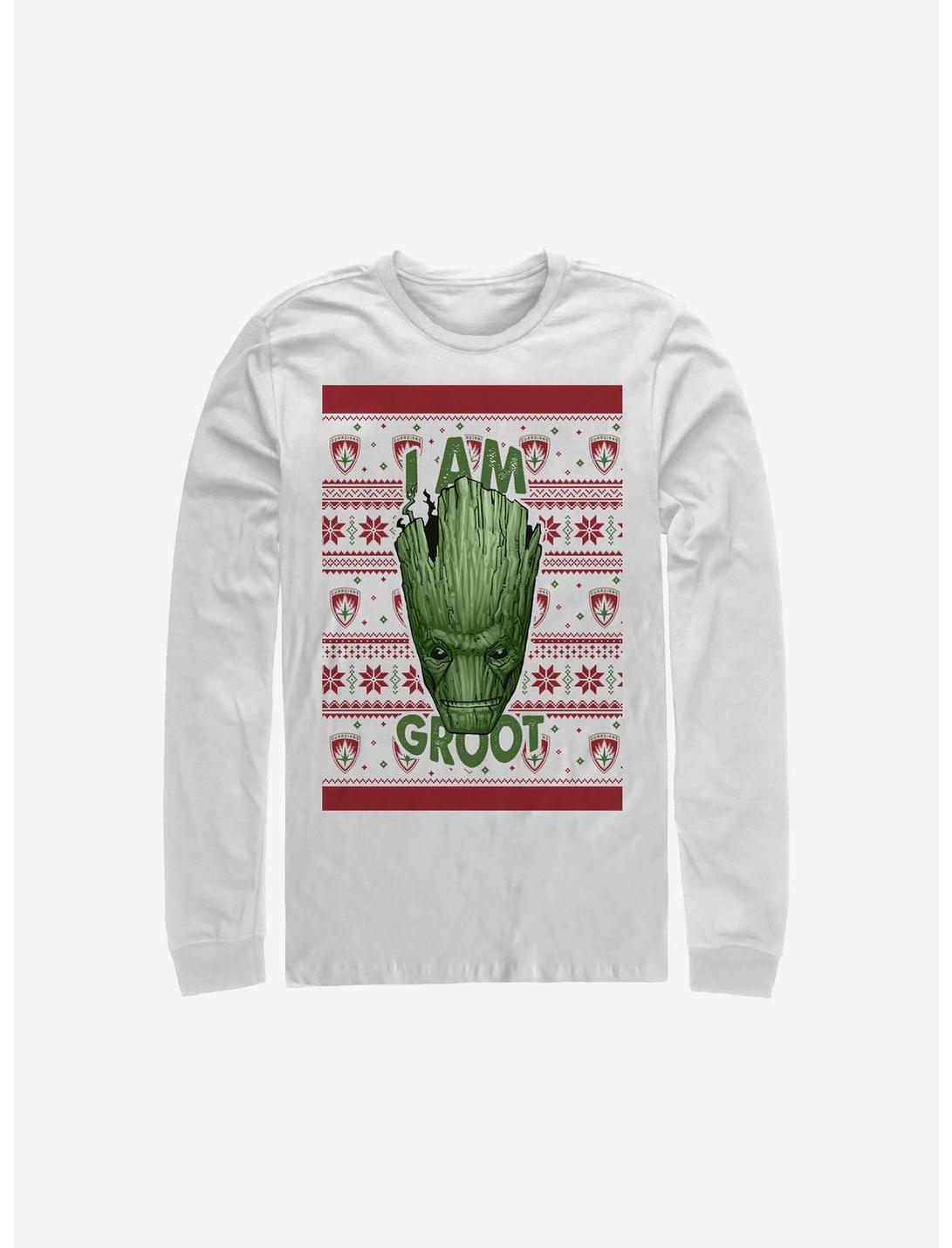 Marvel Guardians Of The Galaxy Groot Christmas Long-Sleeve T-Shirt, WHITE, hi-res