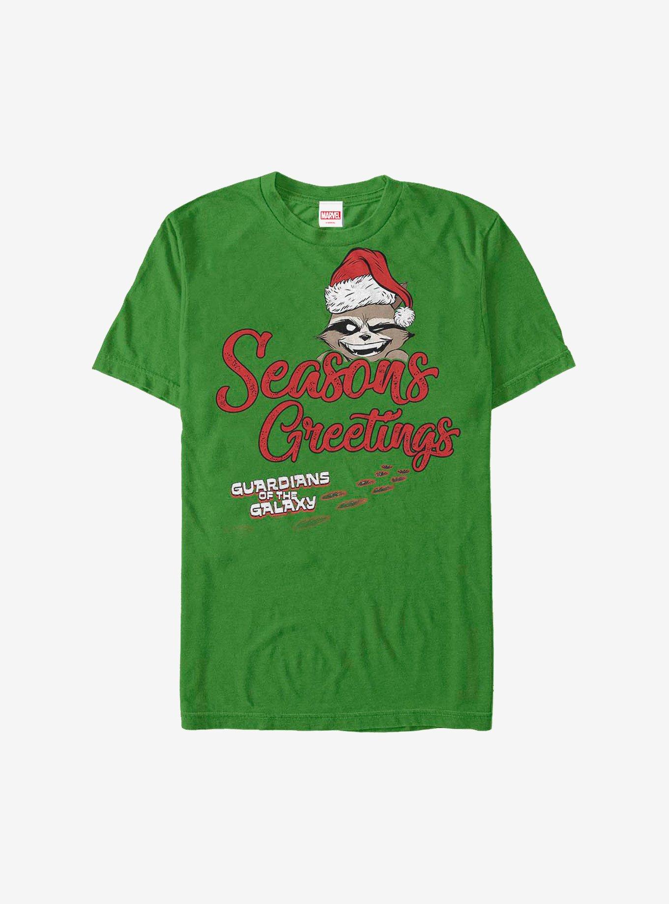 Marvel Guardians Of The Galaxy Hidden Rocket Seasons Greetings Holiday T-Shirt, , hi-res