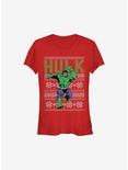 Marvel Hulk Ugly Christmas Sweater Girls T-Shirt, RED, hi-res