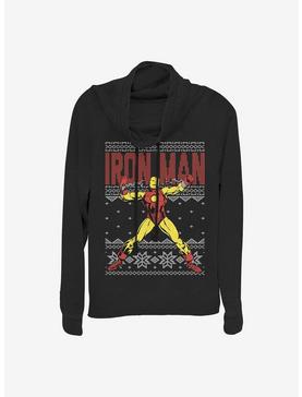 Marvel Iron Man Ugly Christmas Sweater Cowl Neck Long-Sleeve Girls Top, , hi-res