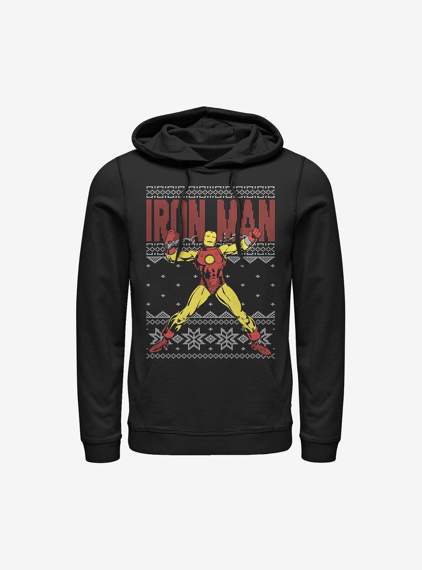 Marvel Iron Man Ugly Christmas Sweater Hoodie, BLACK, hi-res