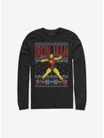 Marvel Iron Man Ugly Christmas Sweater Long-Sleeve T-Shirt, BLACK, hi-res