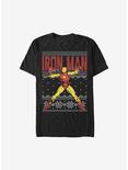 Marvel Iron Man Ugly Christmas Sweater T-Shirt, BLACK, hi-res