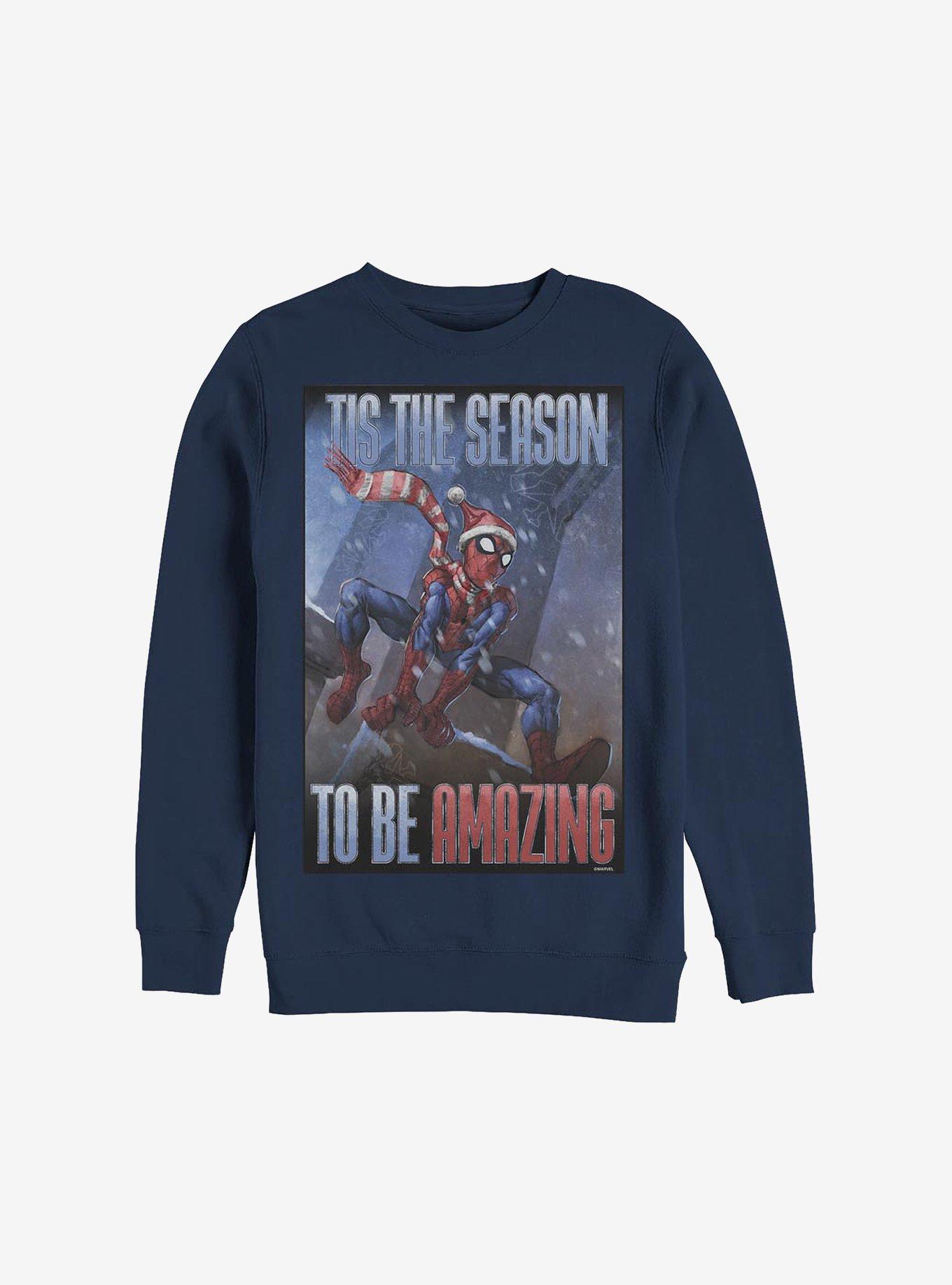 Marvel Spider-Man 'Tis The Season Holiday Sweatshirt, NAVY, hi-res