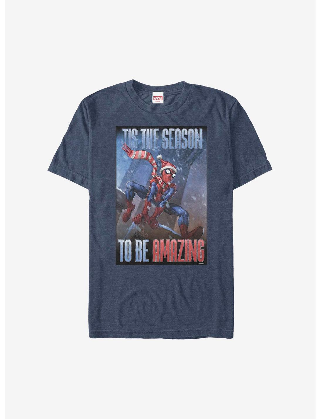 Marvel Spider-Man Amazing Spider-Man Holiday T-Shirt, NAVY HTR, hi-res