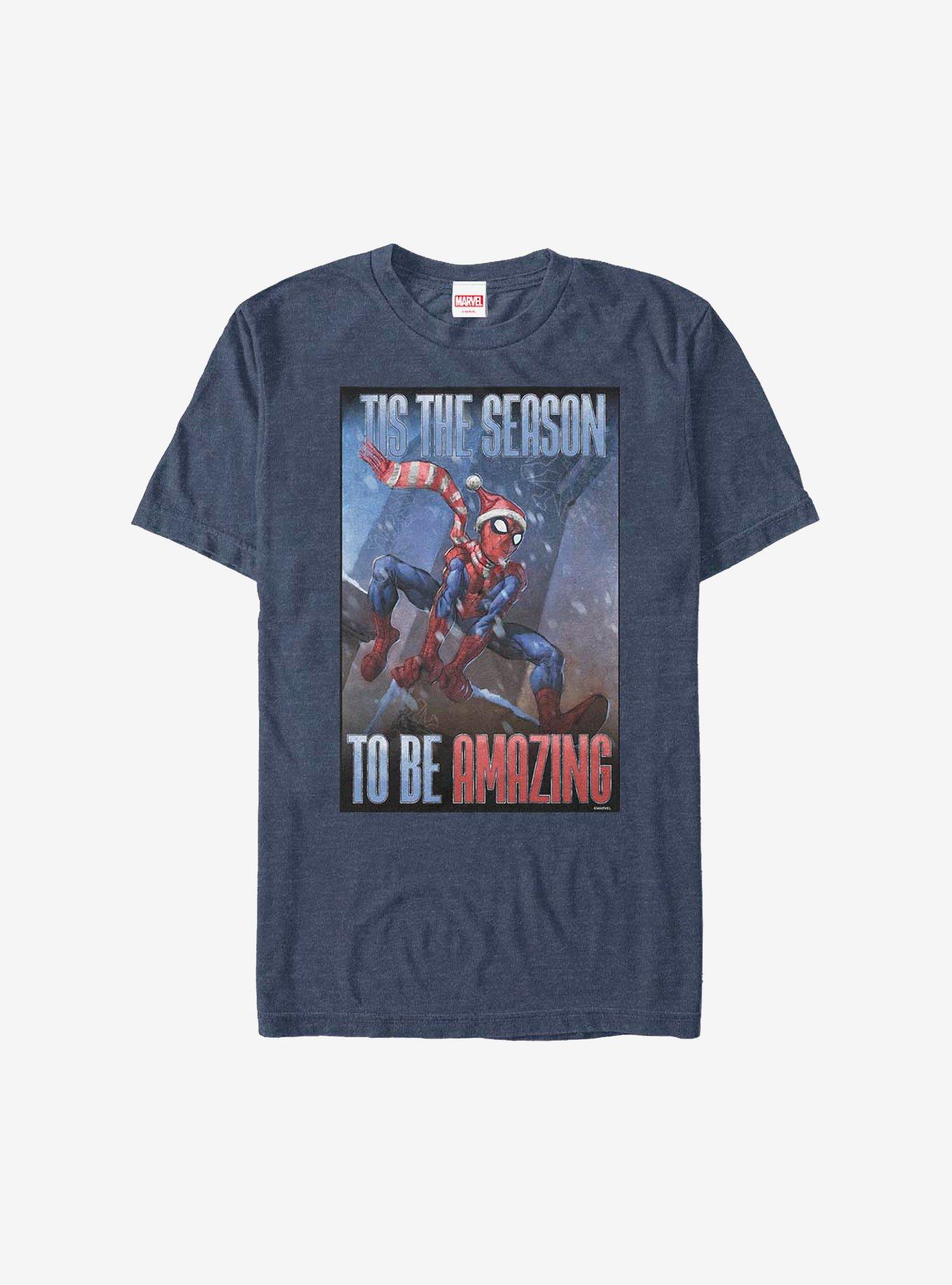 Marvel Spider-Man Amazing Spider-Man Holiday T-Shirt, NAVY HTR, hi-res