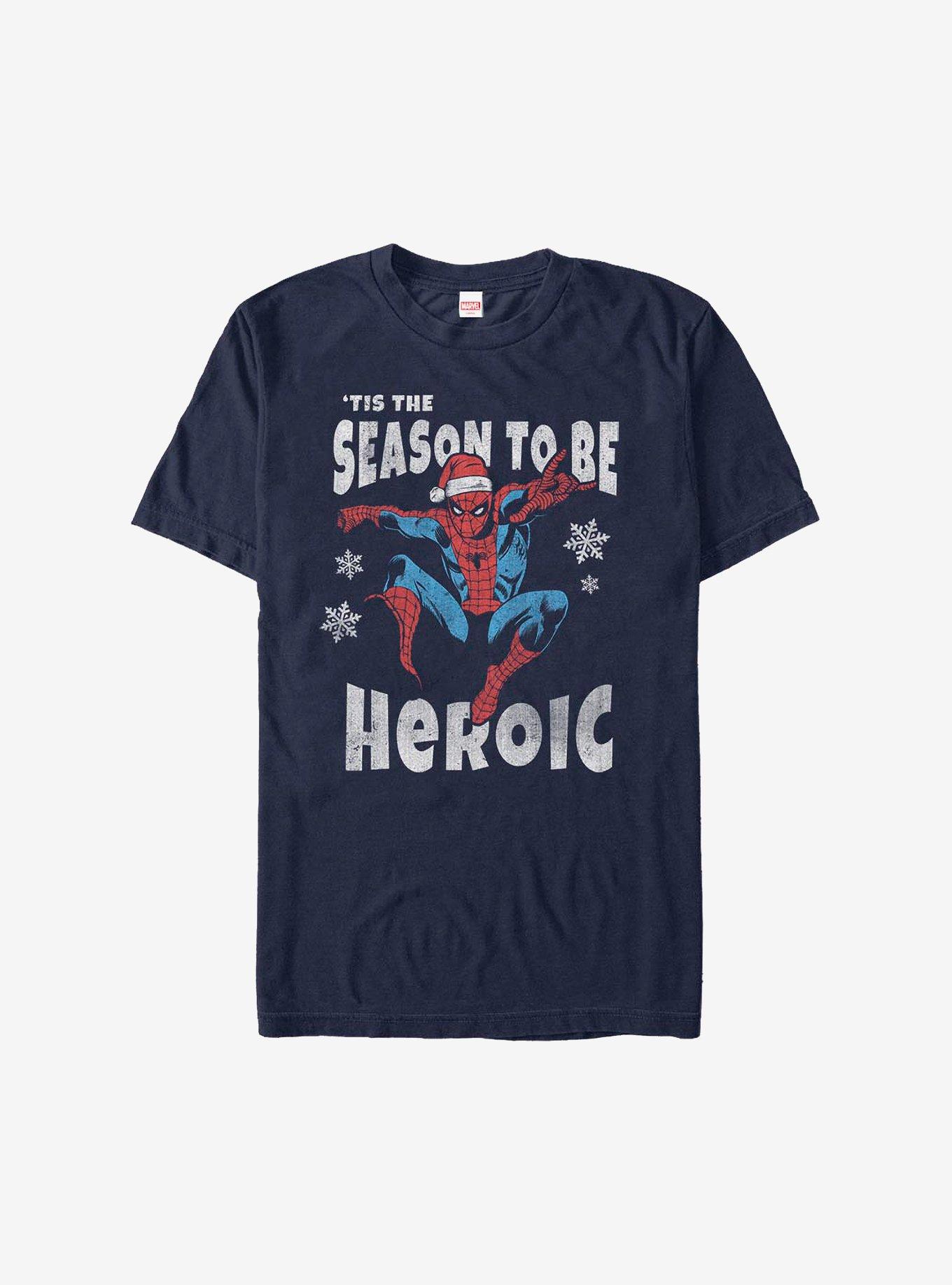 Marvel Spider-Man 'Tis The Season Holiday T-Shirt, NAVY, hi-res