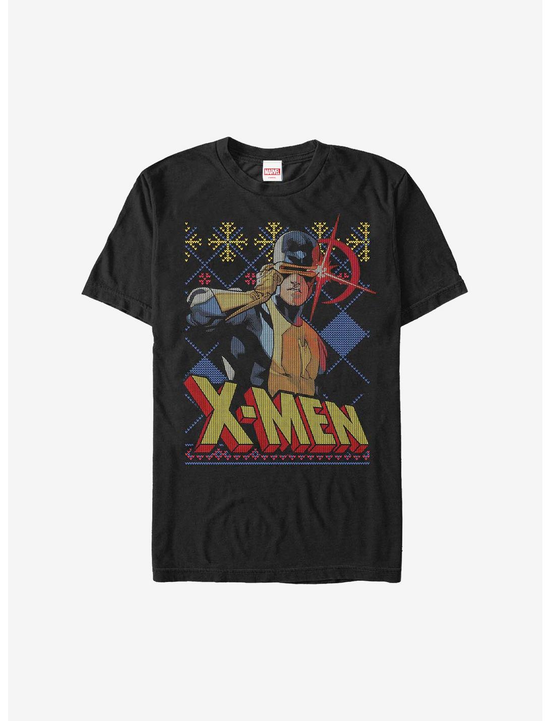 Marvel X-Men Cyclops Christmas Pattern Sweater T-Shirt, BLACK, hi-res
