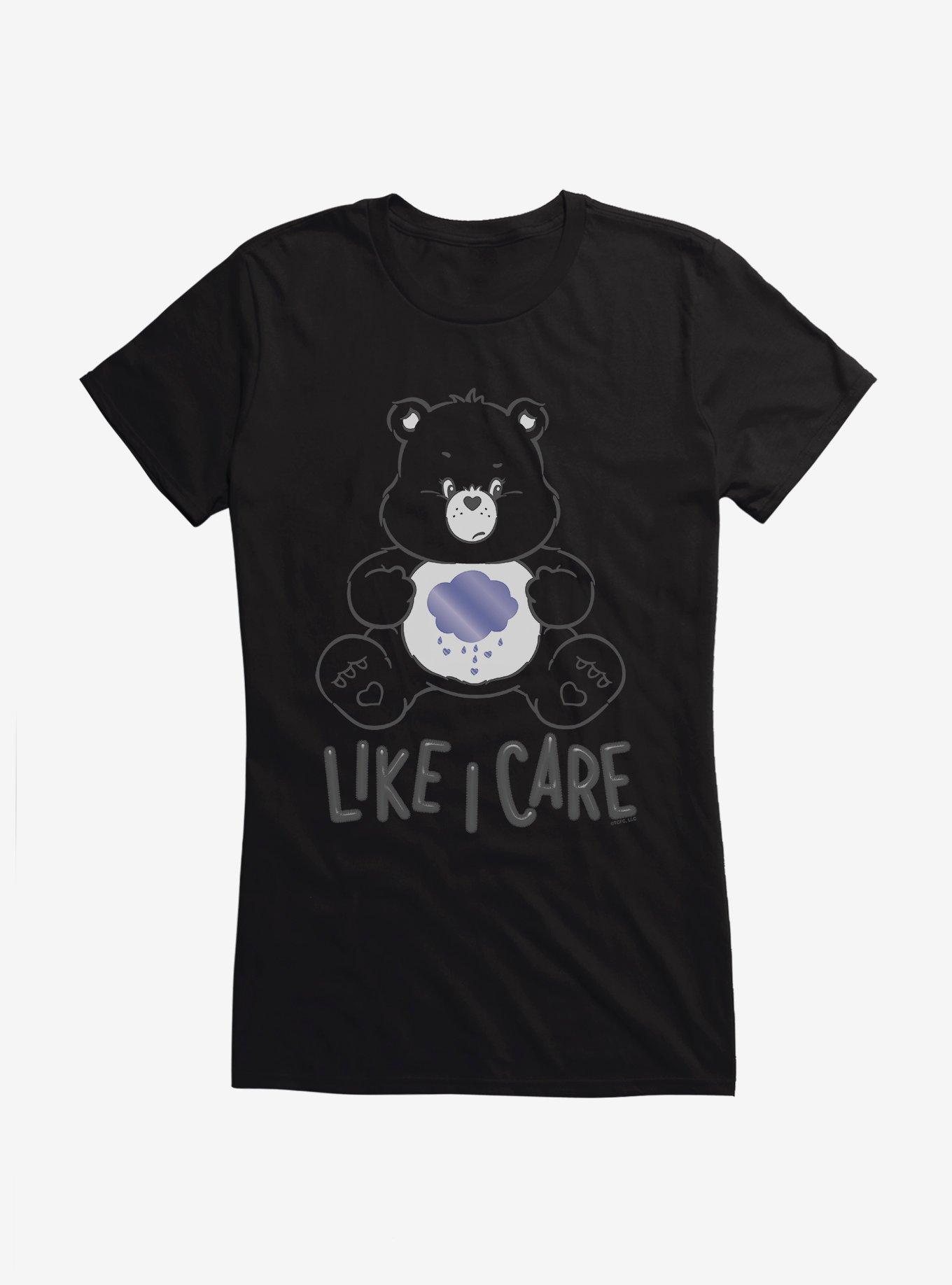 Care Bears Grumpy Bear Like I Care Girls T-Shirt, BLACK, hi-res